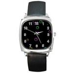 Bubble in blavk background Square Metal Watch Front