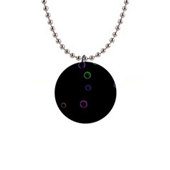 Bubble In Blavk Background 1  Button Necklace by Sabelacarlos