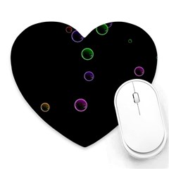 Bubble In Blavk Background Heart Mousepads by Sabelacarlos