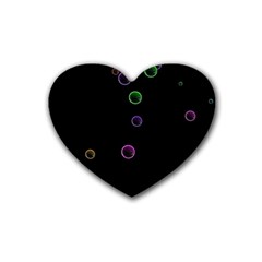 Bubble In Blavk Background Heart Coaster (4 Pack) 