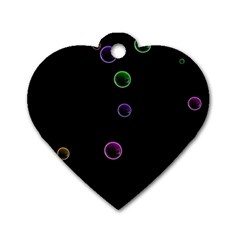 Bubble In Blavk Background Dog Tag Heart (one Side)