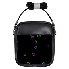 Bubble In Blavk Background Girls Sling Bag