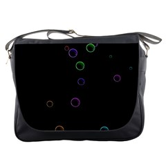 Bubble In Blavk Background Messenger Bag by Sabelacarlos