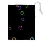 Bubble in blavk background Drawstring Pouch (5XL) Front