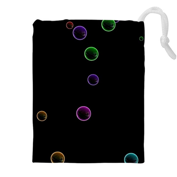 Bubble in blavk background Drawstring Pouch (5XL)