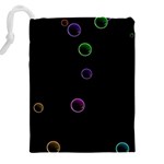 Bubble in blavk background Drawstring Pouch (5XL) Back