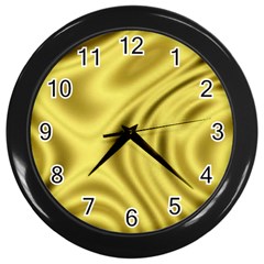 Golden Wave  Wall Clock (black) by Sabelacarlos