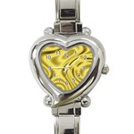 Golden wave  Heart Italian Charm Watch Front