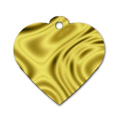 Golden Wave  Dog Tag Heart (two Sides) by Sabelacarlos