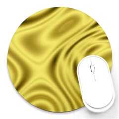 Golden Wave  Round Mousepads by Sabelacarlos