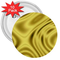 Golden Wave  3  Buttons (10 Pack) 