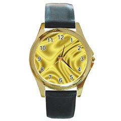 Golden Wave  Round Gold Metal Watch