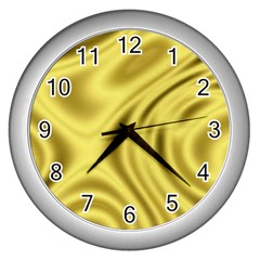 Golden Wave  Wall Clock (silver)