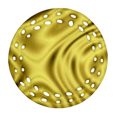 Golden Wave  Round Filigree Ornament (two Sides)