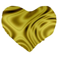 Golden Wave  Large 19  Premium Heart Shape Cushions