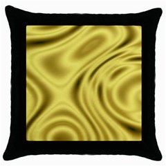 Golden Wave  Throw Pillow Case (black)