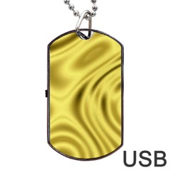 Golden Wave  Dog Tag Usb Flash (two Sides) by Sabelacarlos