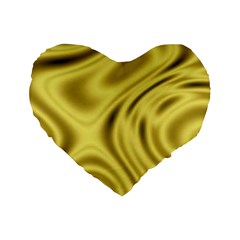 Golden Wave  Standard 16  Premium Heart Shape Cushions by Sabelacarlos