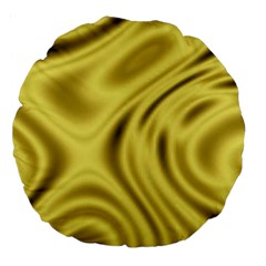 Golden Wave  Large 18  Premium Flano Round Cushions by Sabelacarlos