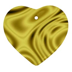 Golden Wave Heart Ornament (two Sides)