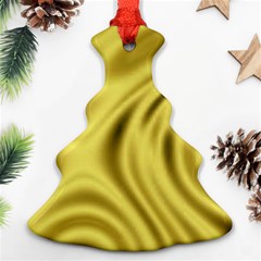 Golden Wave Christmas Tree Ornament (two Sides) by Sabelacarlos