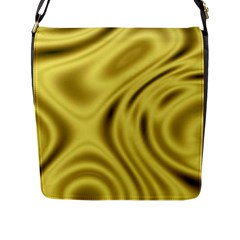 Golden Wave Flap Closure Messenger Bag (l) by Sabelacarlos