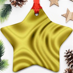 Golden Wave Star Ornament (two Sides) by Sabelacarlos