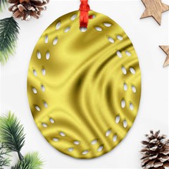 Golden Wave Oval Filigree Ornament (two Sides) by Sabelacarlos