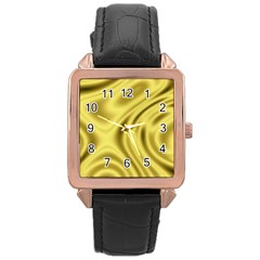 Golden Wave Rose Gold Leather Watch  by Sabelacarlos