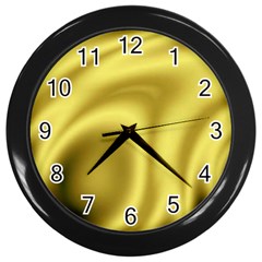 Golden Wave 2 Wall Clock (black) by Sabelacarlos