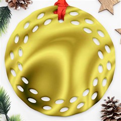 Golden Wave 2 Ornament (round Filigree) by Sabelacarlos