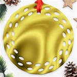 Golden Wave 2 Round Filigree Ornament (Two Sides) Front