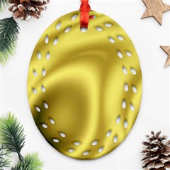 Golden Wave 2 Oval Filigree Ornament (two Sides) by Sabelacarlos