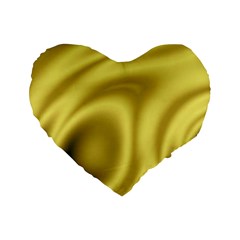 Golden Wave 2 Standard 16  Premium Flano Heart Shape Cushions by Sabelacarlos