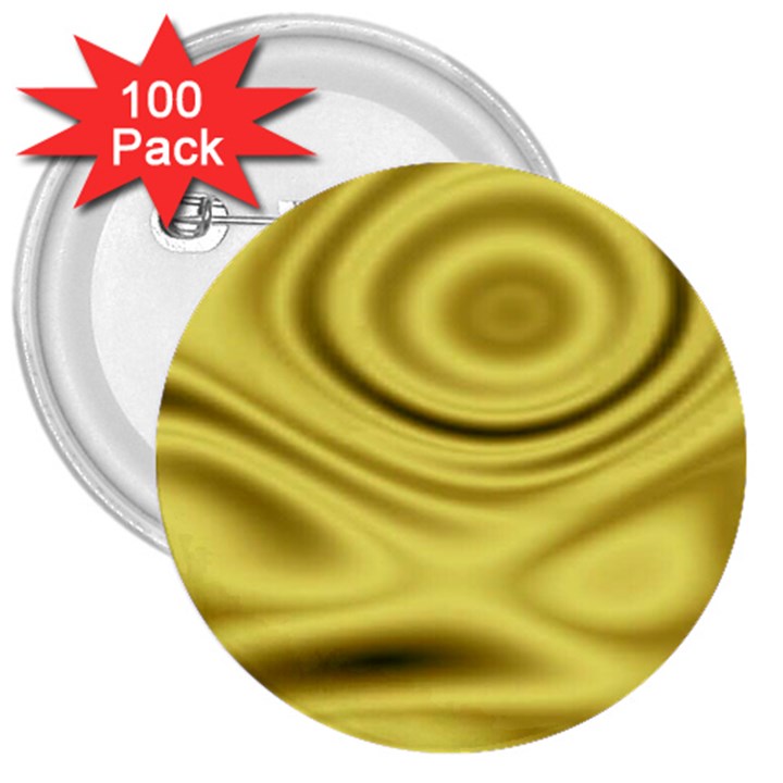 Golden Wave 3 3  Buttons (100 pack) 