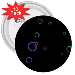 Bubble In Dark 3  Buttons (10 pack) 