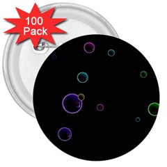 Bubble In Dark 3  Buttons (100 pack) 