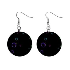 Bubble In Dark Mini Button Earrings