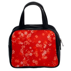 Red And White Flowers Classic Handbag (two Sides) by SpinnyChairDesigns