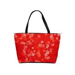 Red And White Flowers Classic Shoulder Handbag by SpinnyChairDesigns