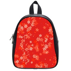 Red And White Flowers School Bag (small) by SpinnyChairDesigns