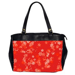 Red And White Flowers Oversize Office Handbag (2 Sides) by SpinnyChairDesigns