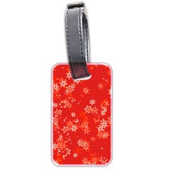 Red And White Flowers Luggage Tag (two Sides) by SpinnyChairDesigns