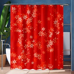 Red And White Flowers Shower Curtain 60  X 72  (medium)  by SpinnyChairDesigns