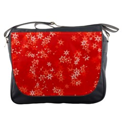 Red And White Flowers Messenger Bag by SpinnyChairDesigns