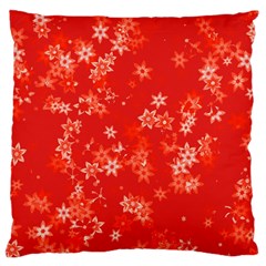 Red And White Flowers Large Cushion Case (one Side) by SpinnyChairDesigns