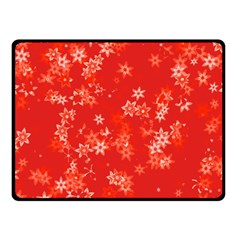 Red And White Flowers Double Sided Fleece Blanket (small)  by SpinnyChairDesigns