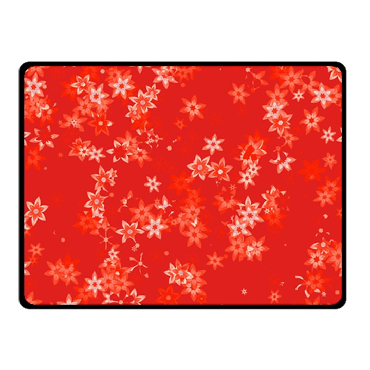 Red and White Flowers Double Sided Fleece Blanket (Small) 