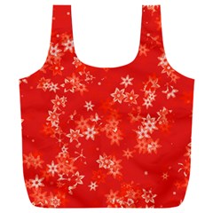 Red And White Flowers Full Print Recycle Bag (xxl) by SpinnyChairDesigns