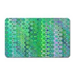 Boho Green Floral Print Magnet (rectangular) by SpinnyChairDesigns